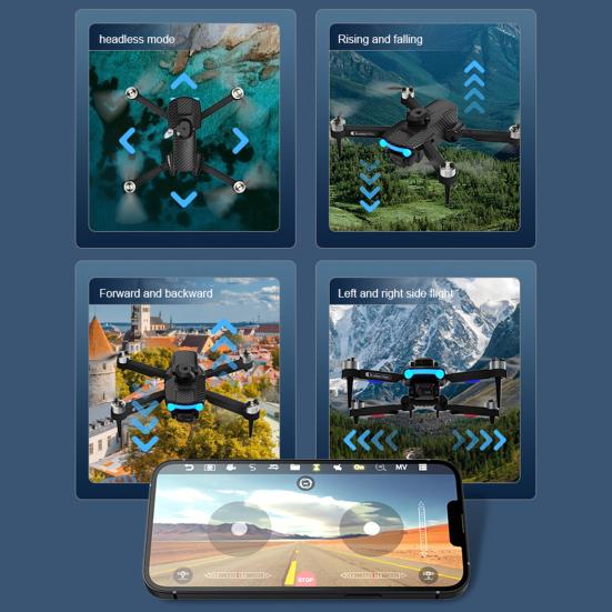 Aerial Photography Drone with 4K Dual Camera Anti-Interference 360-Degree Obstacle Avoidance Foldable Remote Control Drone