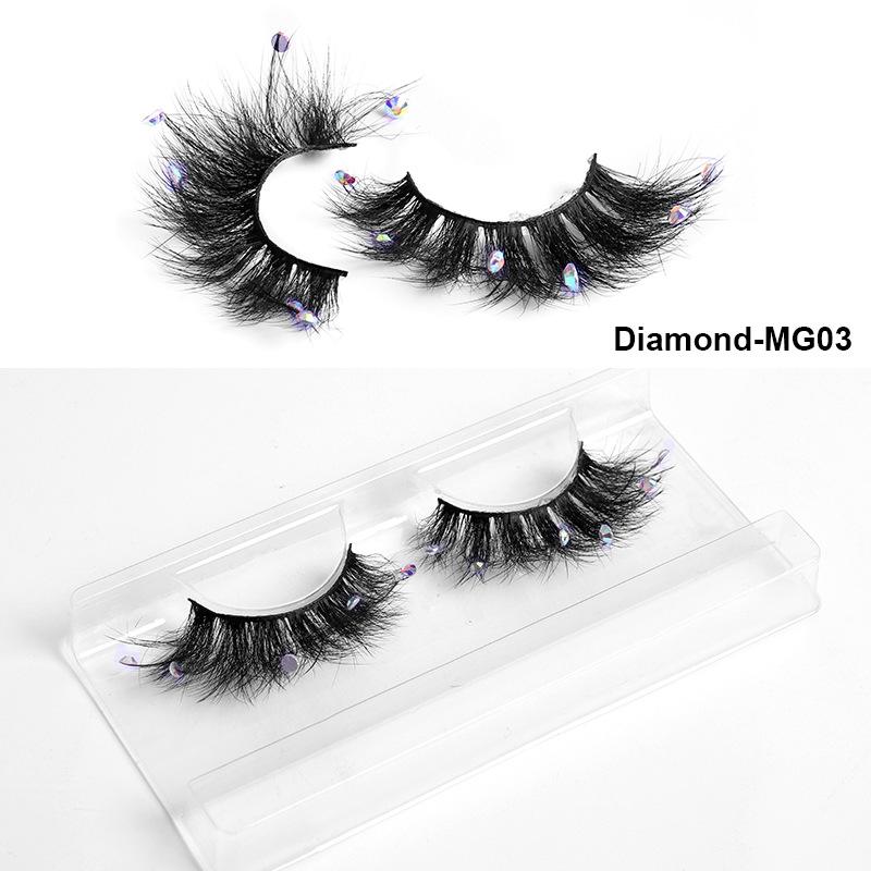 3D Three-Dimensional High Imitation Mink Hair With Diamond False Eyelashes, Natural Thick Grafted Eyelashes