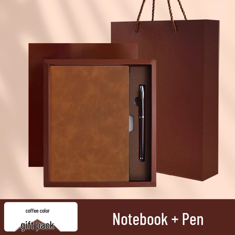 High-End Soft Leather Business Notebook with Magnetic Buckle and Custom Logo - Ideal Gift Set