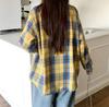 Loose Plaid Long Sleeved Shirt, Women's Mid To Long Sunscreen Jacket