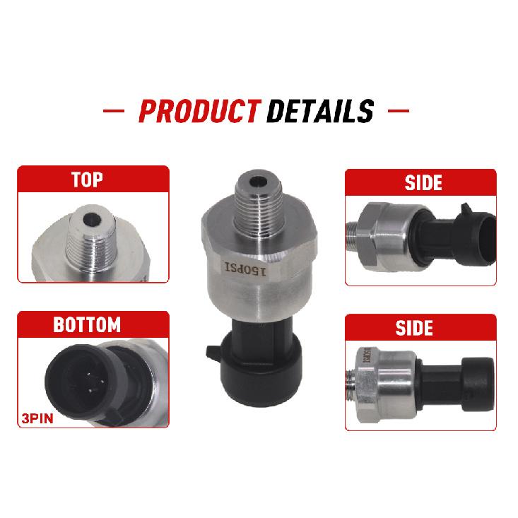 UNIVERSAL 5V 1/8 NPT PRESSURE TRANSDUCER SENDER 30/100/150/200/300/500/1000 PSI OIL FUEL AIR WATER W/ CONNECTOR Switches Oil Pressure 6