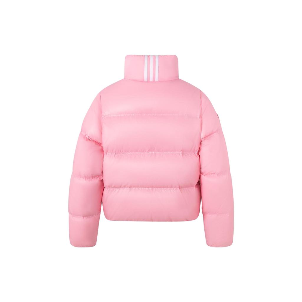 Adidas Originals Short Down Puffer Jacket Three Stripe Logo Sports Long Sleeve Bread Down Jacket Women Jacket Light-Pink JE6040
