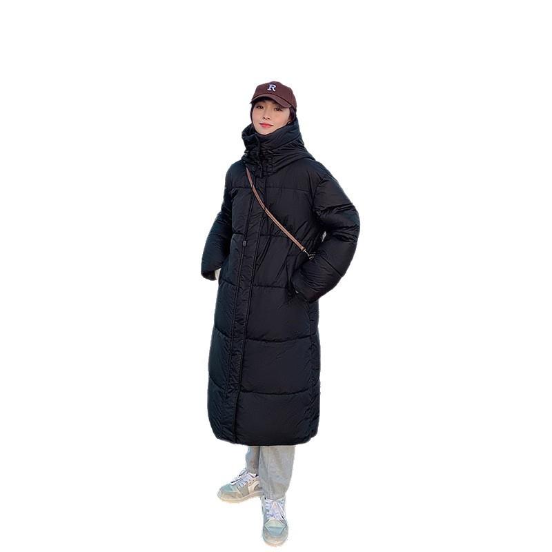 Winter new down cotton jacket Korean style women's mid-length thickened loose hooded knee-length casual cotton jacket