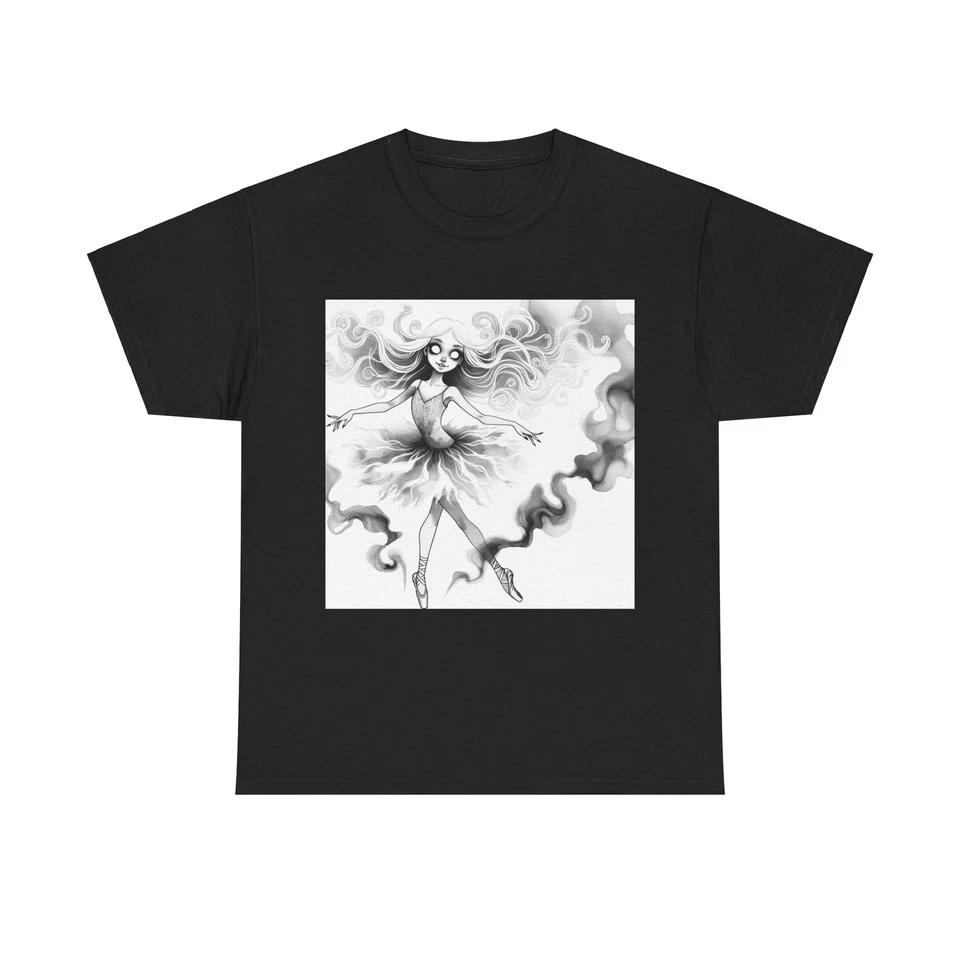 Unisex Adult T Shirt Ghostly Ballerina Ink Art Vintage Style L