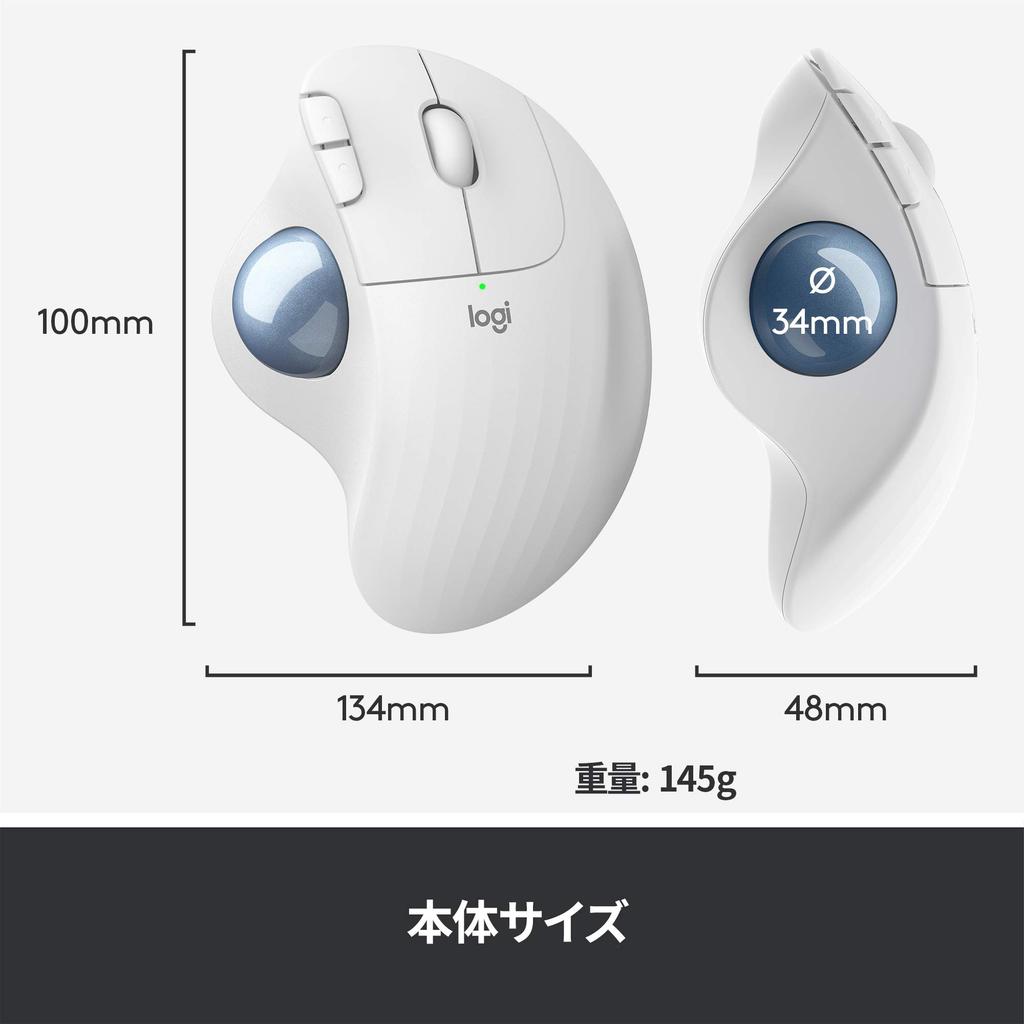 Logitech Wireless Trackball Mouse M575OW Bluetooth Unifying 5-Button Trackball Mouse Wireless Mouse for Windows, Mac, iPad, etc. Up to 24 Months Batte