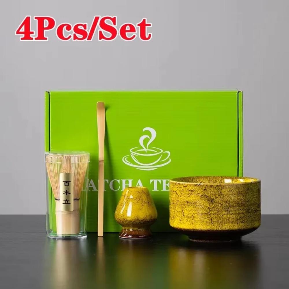 4Pcs 7 Pcs/set Japanese Matcha Blender Set Bamboo Whisk Matcha Brush Teaspoon Kiln Tea Set Beverage Shop Tea-Making Tools