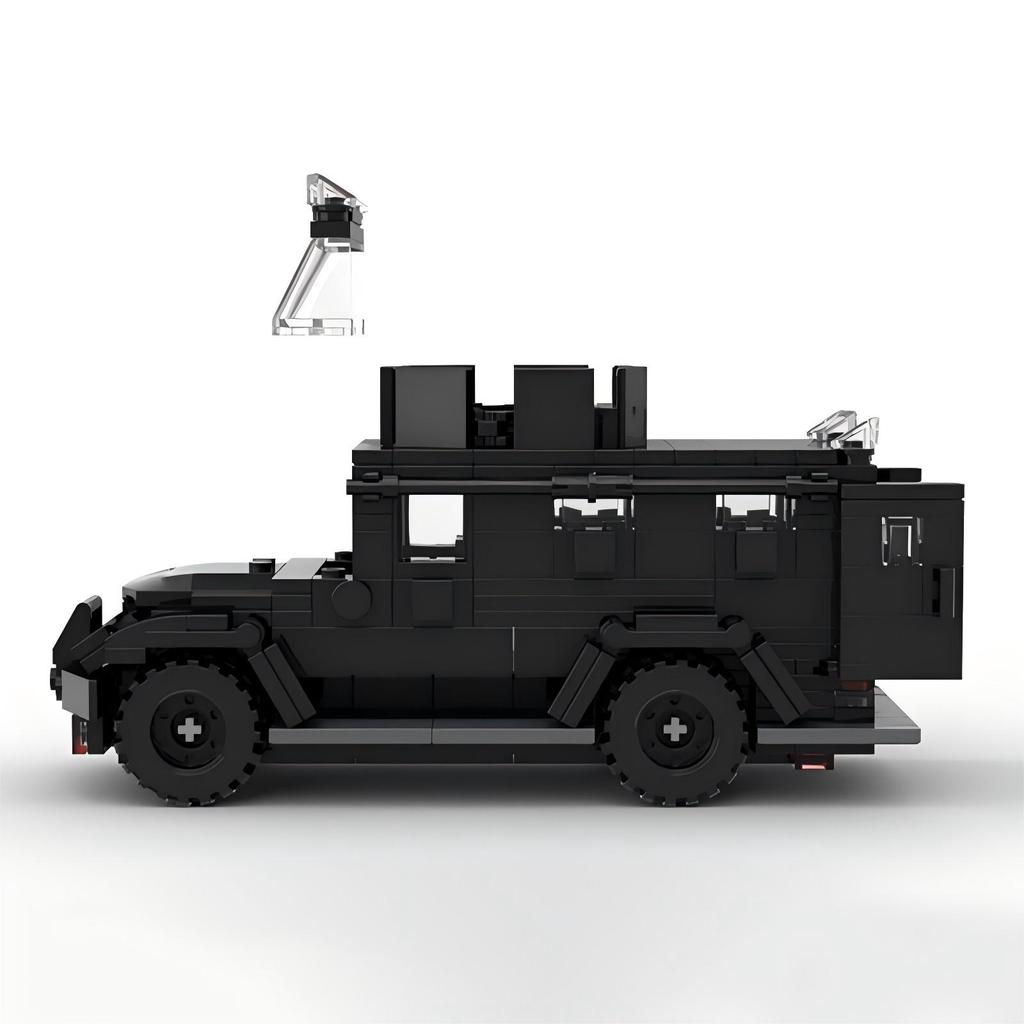 MOC Urban Speed Off road VehicleCreative Panda Police Car Model DIY Kids Puzzle Building Block Set Assembly Toys Birthday Gift