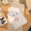 Plush Cute Rabbits Laptop Sleeve Bag Reduce Friction Good Protection Tablet Carrying Case for Outdoor Home White