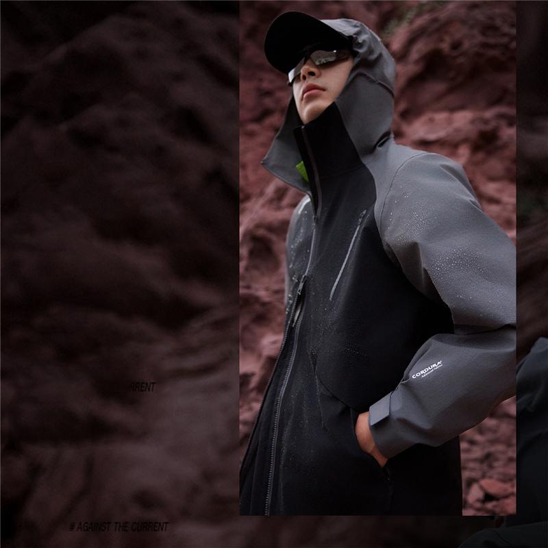 LI-NING AFDT825-3 Men's Sport Life Windproof Waterproof Hooded Jacket