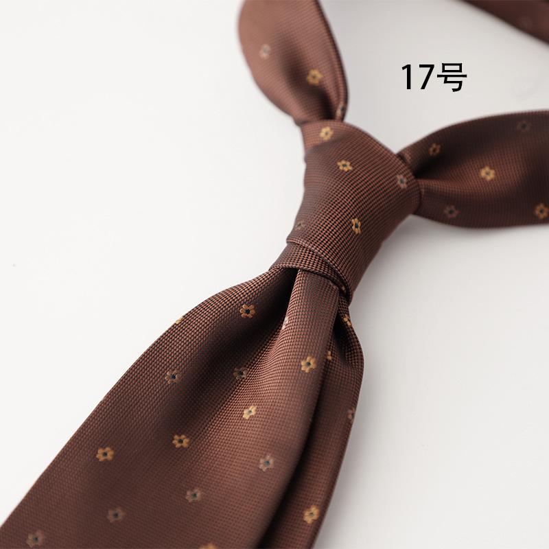 Retro Gentleman Style French 8Cm Men'S Tie, Dark Green Coffee Burgundy Stripe Occupation