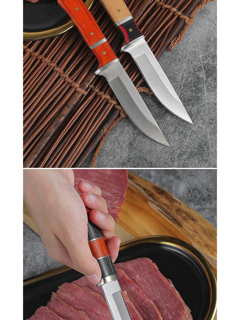 Mongolian Multi-Purpose Meat Knife: Ideal for barbecue, roast lamb, picnics, and household use; crafted from high-quality stainless steel.