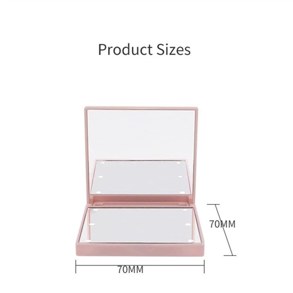 Mini LED Makeup Mirror Folding Portable Makeup Mirror with 6 LEDs Doublesided Cosmetic Mirror