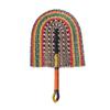 Handwoven Straw Fan Wall Art Decor Decorative Accessory Handmade Fan with Leather Handle for Wall