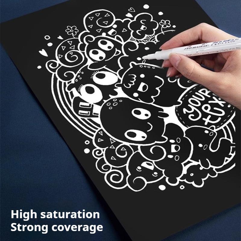 8Pcs Waterproof Acrylic Marker White Marker Paint Pen Art Painting Highlight Graffiti Pen Quick-Drying Marker 2.0mm Art Supplies