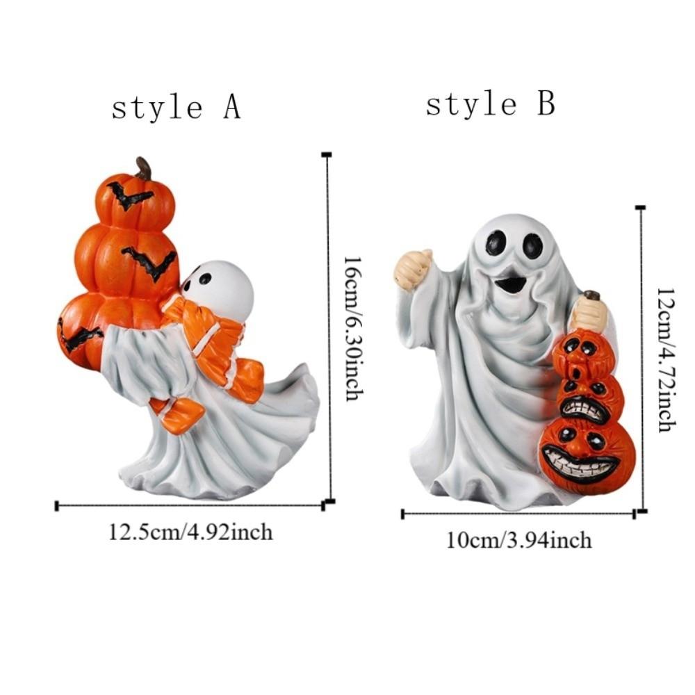 3D Sculpture Ghost Sculpture Cartoon Halloween Figurine Funny Ghost Statue  Office