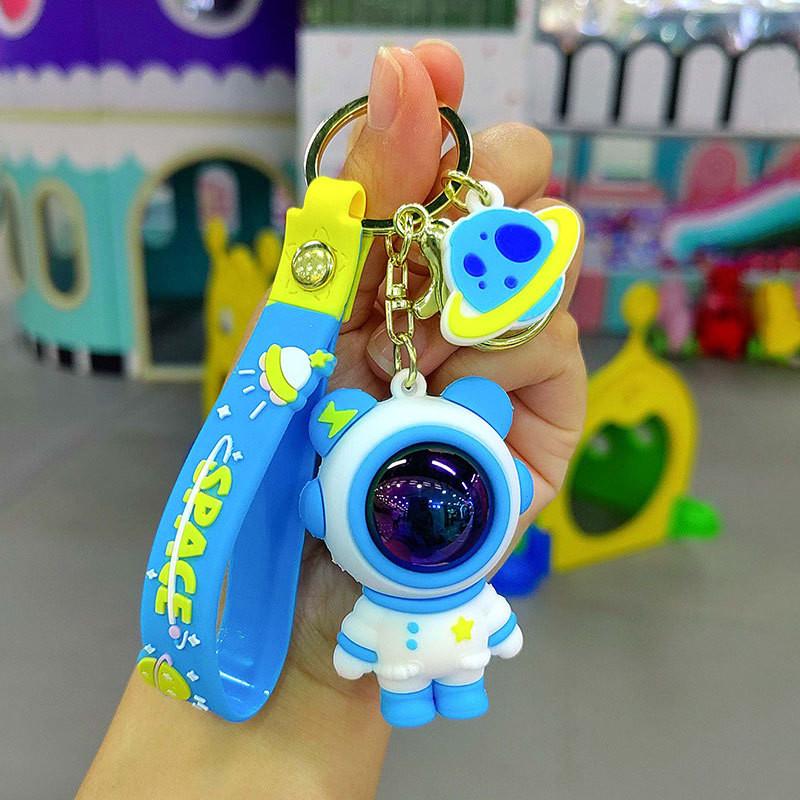 Entzückender Cartoon-Astronauten-Bär Schlüsselanhänger Niedliches Rucksack-Anhänger Auto-Schlüssel Zubehör Ideales Geschenk