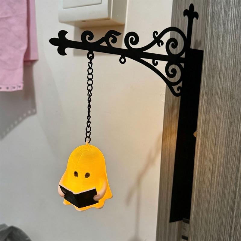 Library Lantern Reading Nooks Decorative Light, Ghostly Pendants Bookshelves Hanging Lamp with Shelf Edges Mount and Warm Glowing