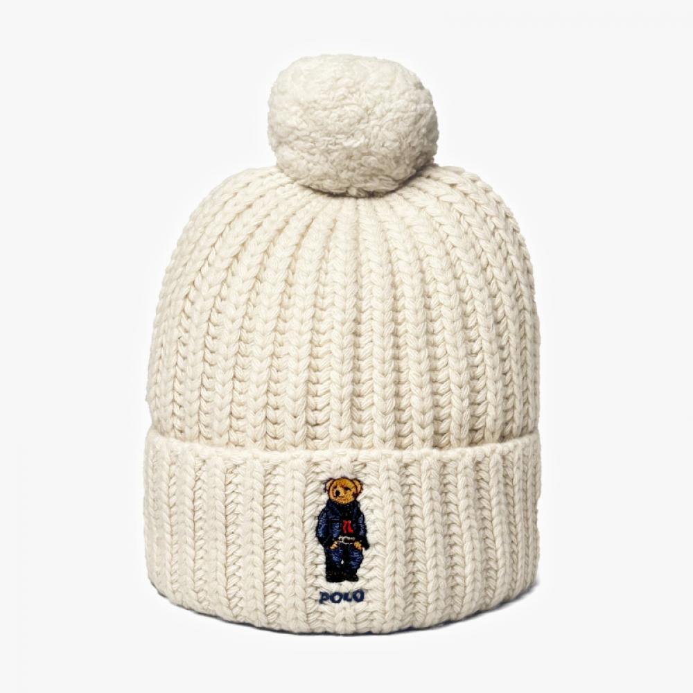 Polo Ralph Lauren Wc0522 105 Solid Denim Bear Pom Pom Beanie