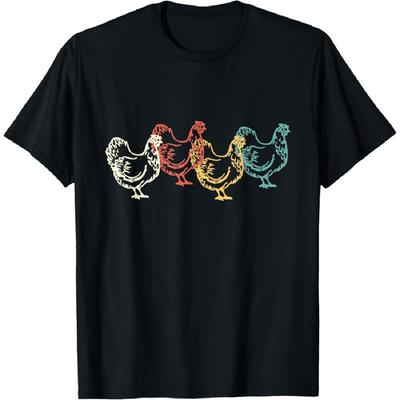 Chicken Vintage T Shirt Funny Poultry Farmer Gifts Tee Man W T-Shirt
