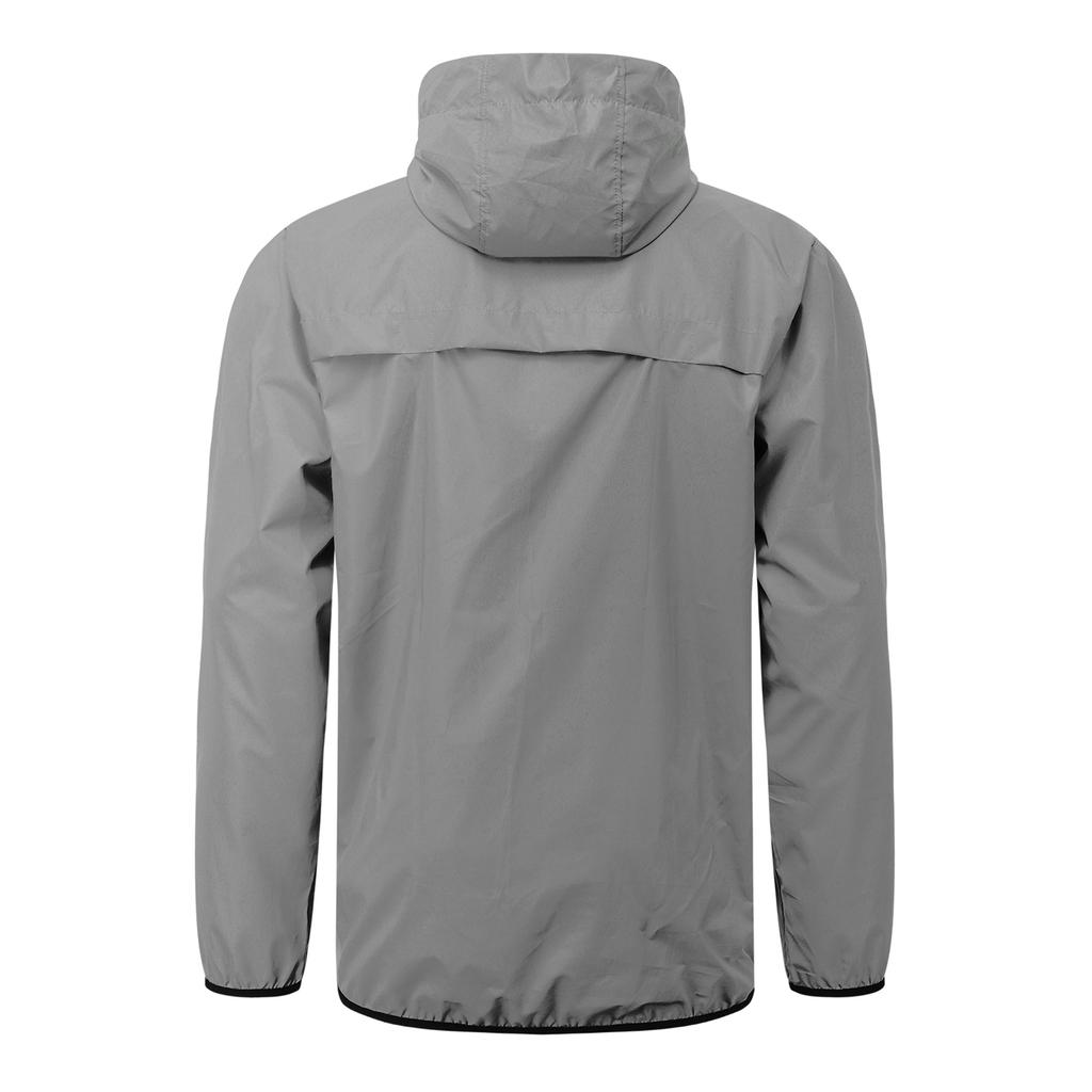 Herren Reflektierende Fahrradjacke, Winddicht, mit Kapuze, Fahrradjacke, Mantel zum Laufen, Wandern, Spazierengehen, Nacht