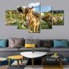 5Pcs Donkey Animal Landscape Decor Pictures Canvas Poster HD Print Home Decor No Framed Room Decor Wall 5 Panel Abstract Art