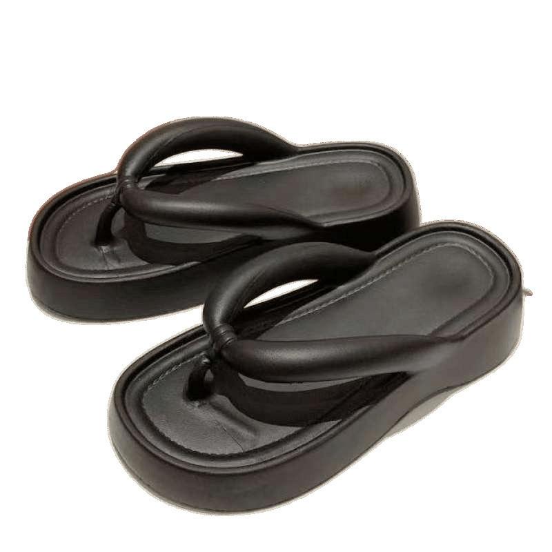 Summer Flip-flops New EVA Thick-soled Fashion Slippers Wear Heightening Beach Non-slip Clip Feet Cool