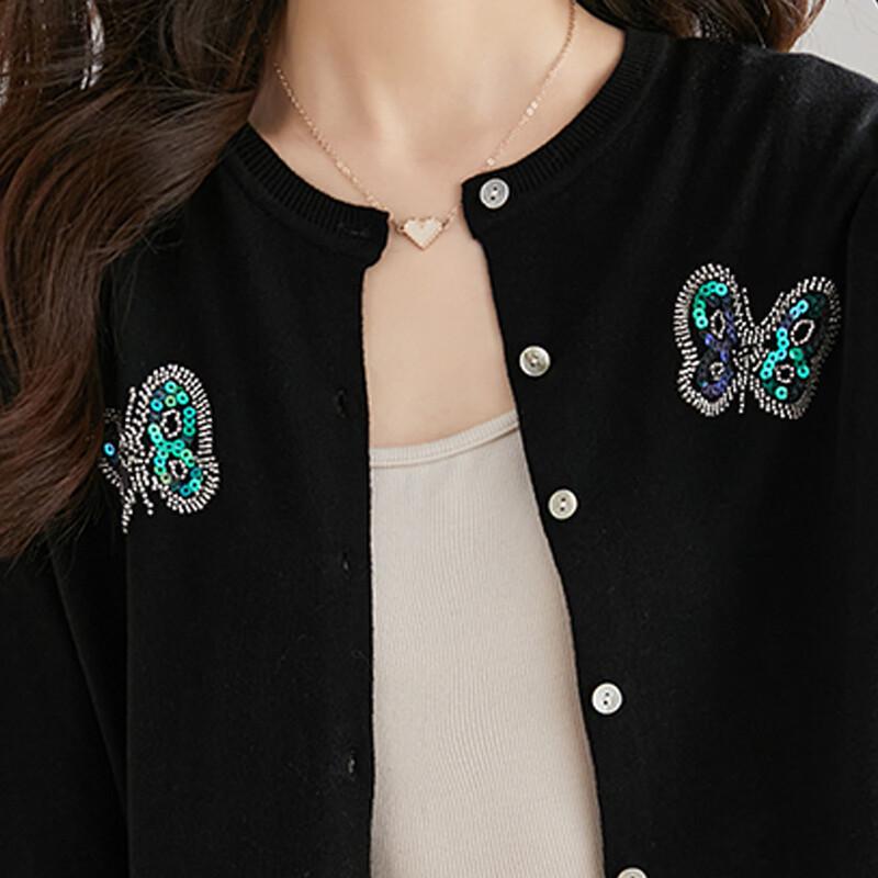 Srcr Women's Embroidered Wool Blend Cardigan