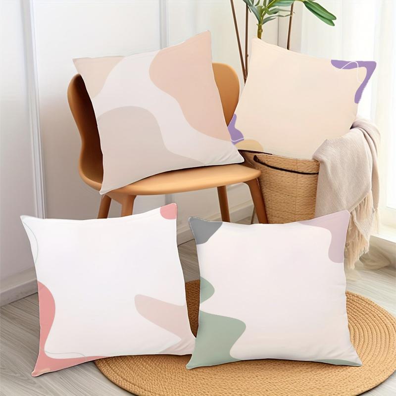 Morandi Color Print Pattern Home Decor Pillowcase Bedroom Living Room Sofa Decoration Polyester Cushion Cover With Zipper