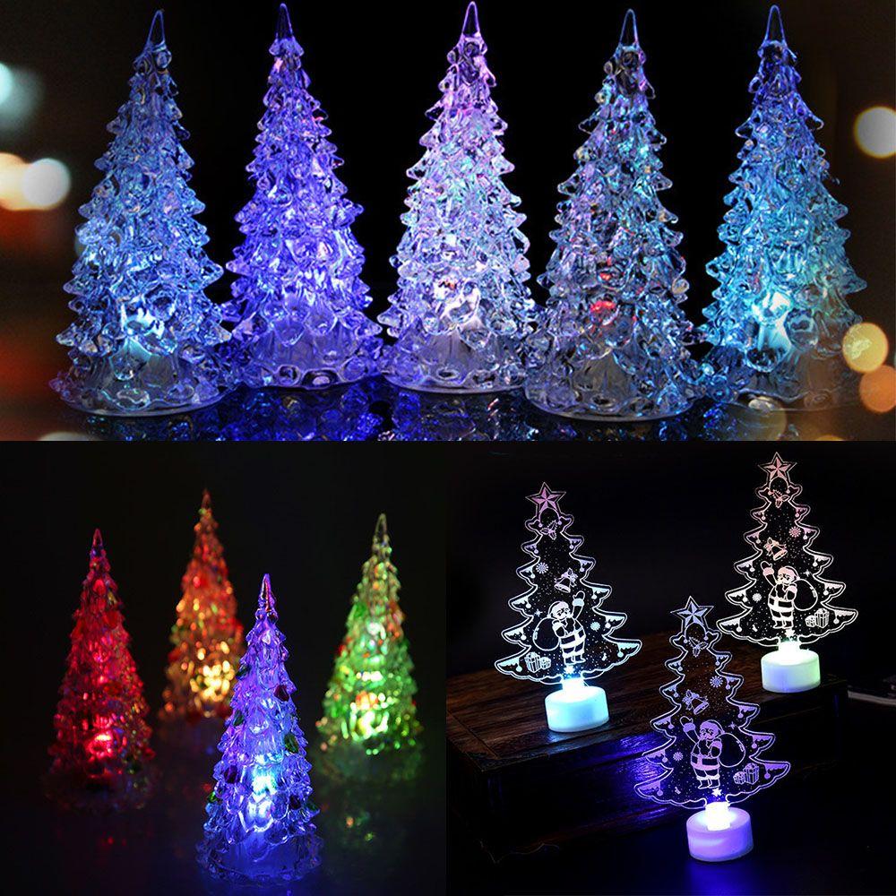 Berlock Glad LED Färgskiftande Mini Julgran LED Elektroniska Leksaker Glittrig Julgran