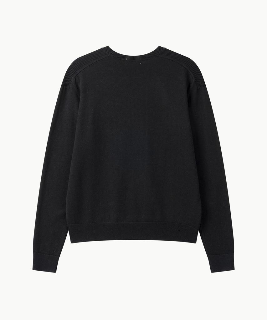 Leondi Arch Crew Neck Round Knit - Black