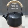Special Clearance: Black Pottery Teapot Set - Japanese Retro Coarse Ceramic, Anti-Scald, Side Handle, Kung Fu Style