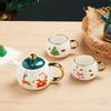 Special Gold-plated Tea Set Christmas Gift One Pot Two Cups Christmas Tea Pot Set Coffee Cup Saucer Teapots Teaware