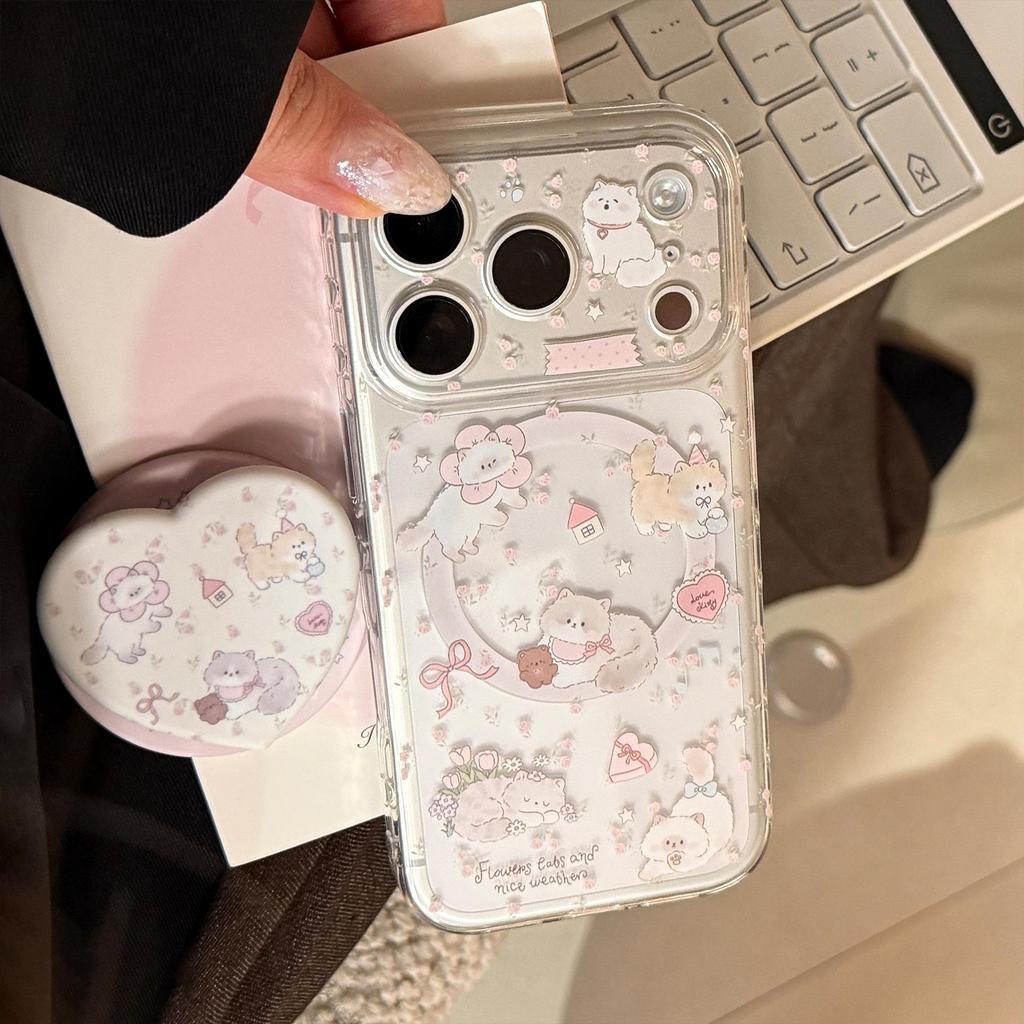 Süße Kätzchen-Herzförmige Magnetische Handyhülle für iPhone 16, iPhone 17 und iPhone 17 Pro Max