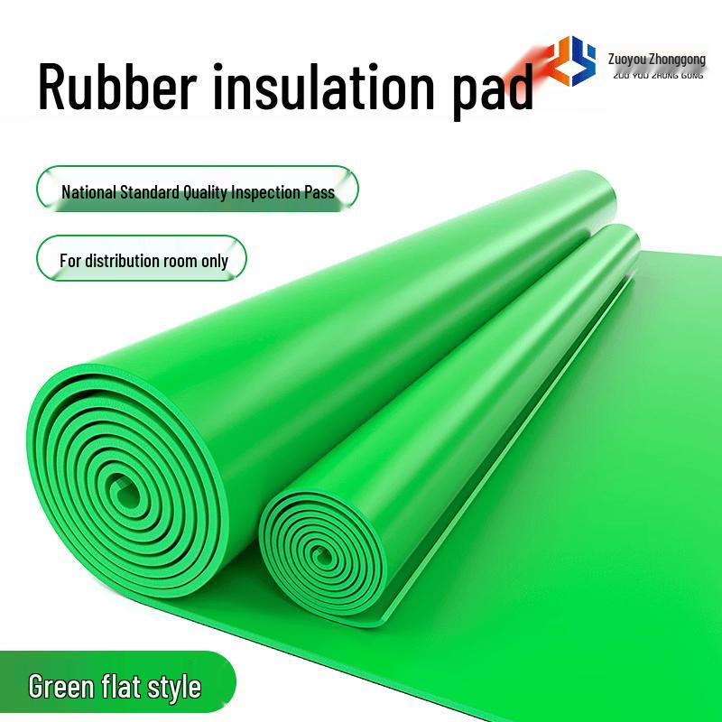 Zuoyou Zhongsheng Green Flat High-Voltage Insulating Mat