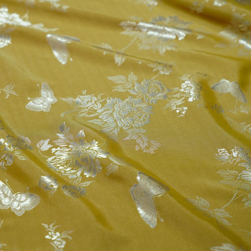 Chinese Style Ancient-style Cotton Bird Patterned Hollowed-out Fabric Flowered Jacquard Silk Satin Fabric Dress Shirt Cheongsam