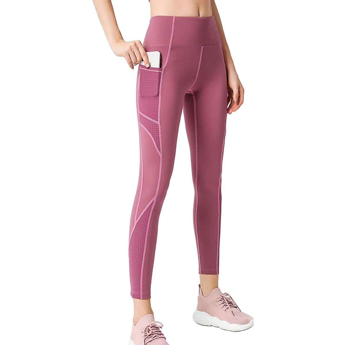 

Pualani Bloom Yoga Long Sports Tights Mauve Women s Leggings, Moisture-Wicking, Quick-Drying, Stretch, (M, Pink)