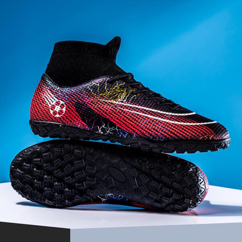 Football shoes, men's high-top AG long nails TF broken nails, sports competition training shoes, artificial grass, football shoes, men's socks