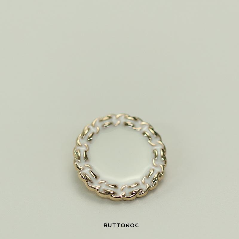 Elegant Wind Metal Chain Edge Metal Button Shirt Jacket Sweater Cardigan Button Coarse Wool Women'S Decorative Button