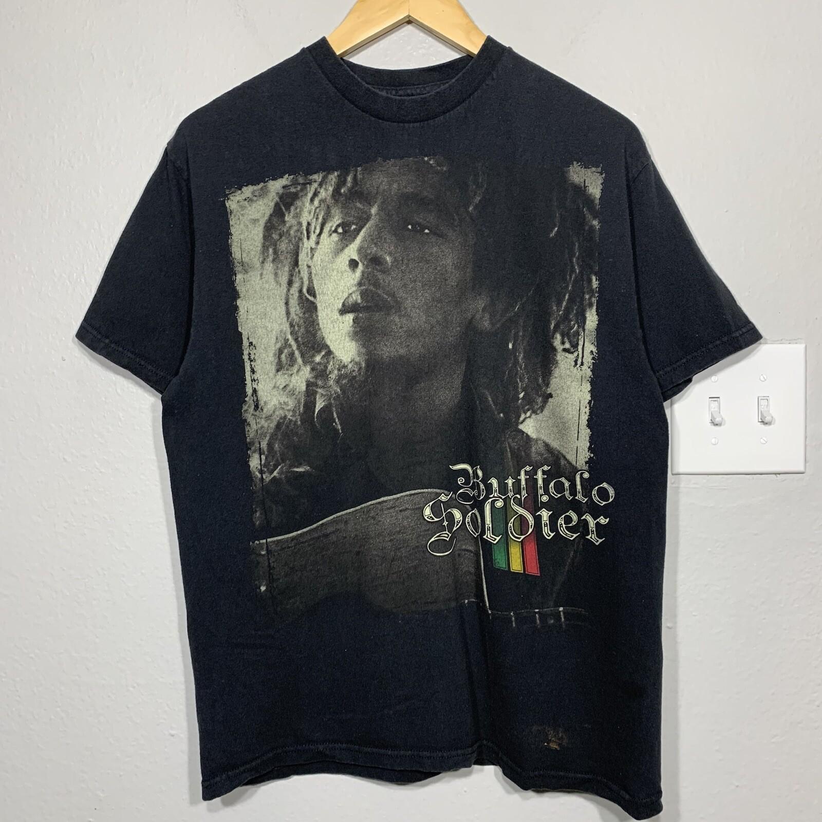 Bob Marley Buffalo Soldier Black Tee Size Large Y2K S