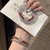 Elegant Double Circle Moonlight Gray Beaded Bracelet – Stylish & Versatile for Women