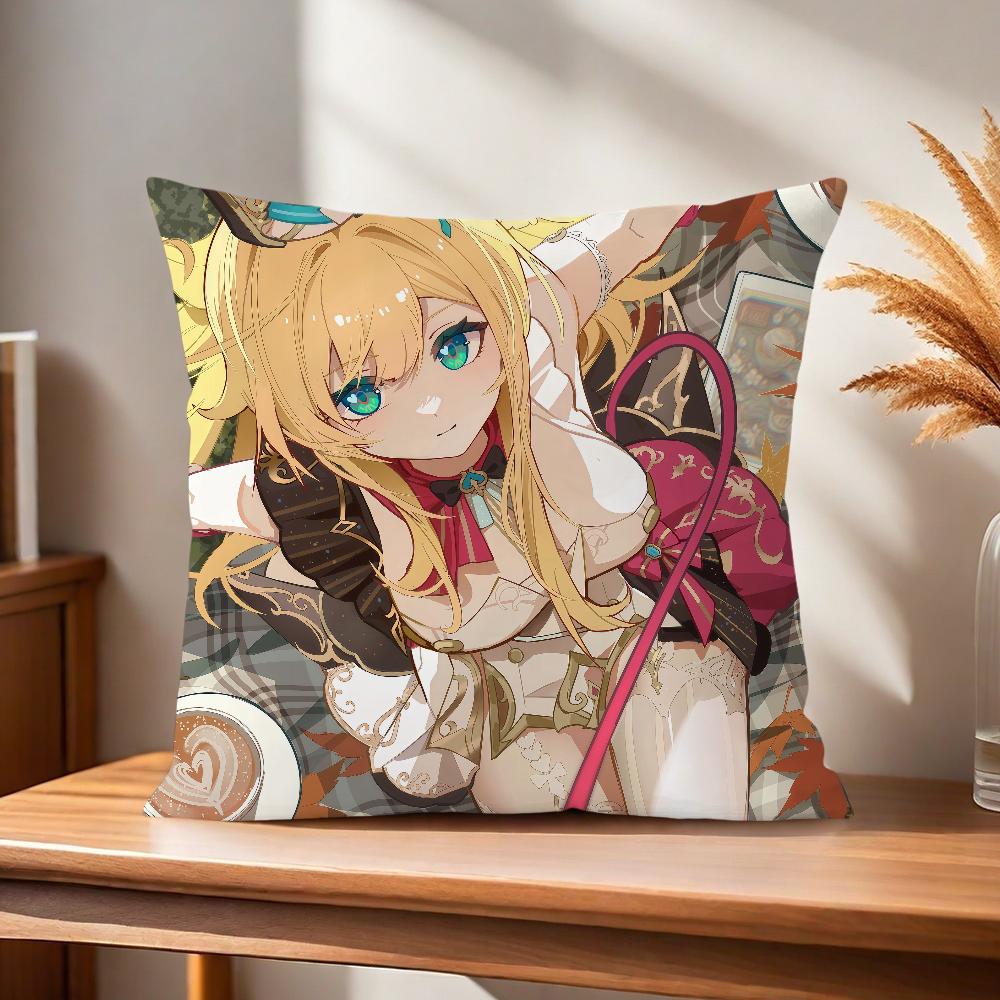 Game Comfortable Soft Pillow Case for Sofa Fanart Escoffier Genshin Living Room Home Office Decor Protective Covers
