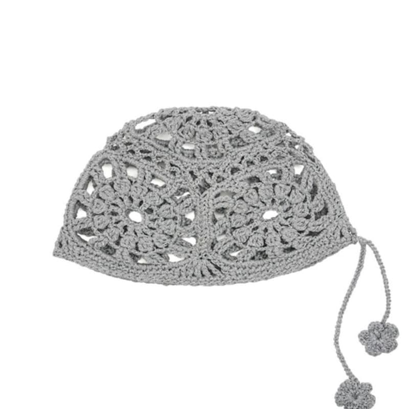 

DEINET DEINET HANDMADE BEANIE IN METALLIC grey FREE