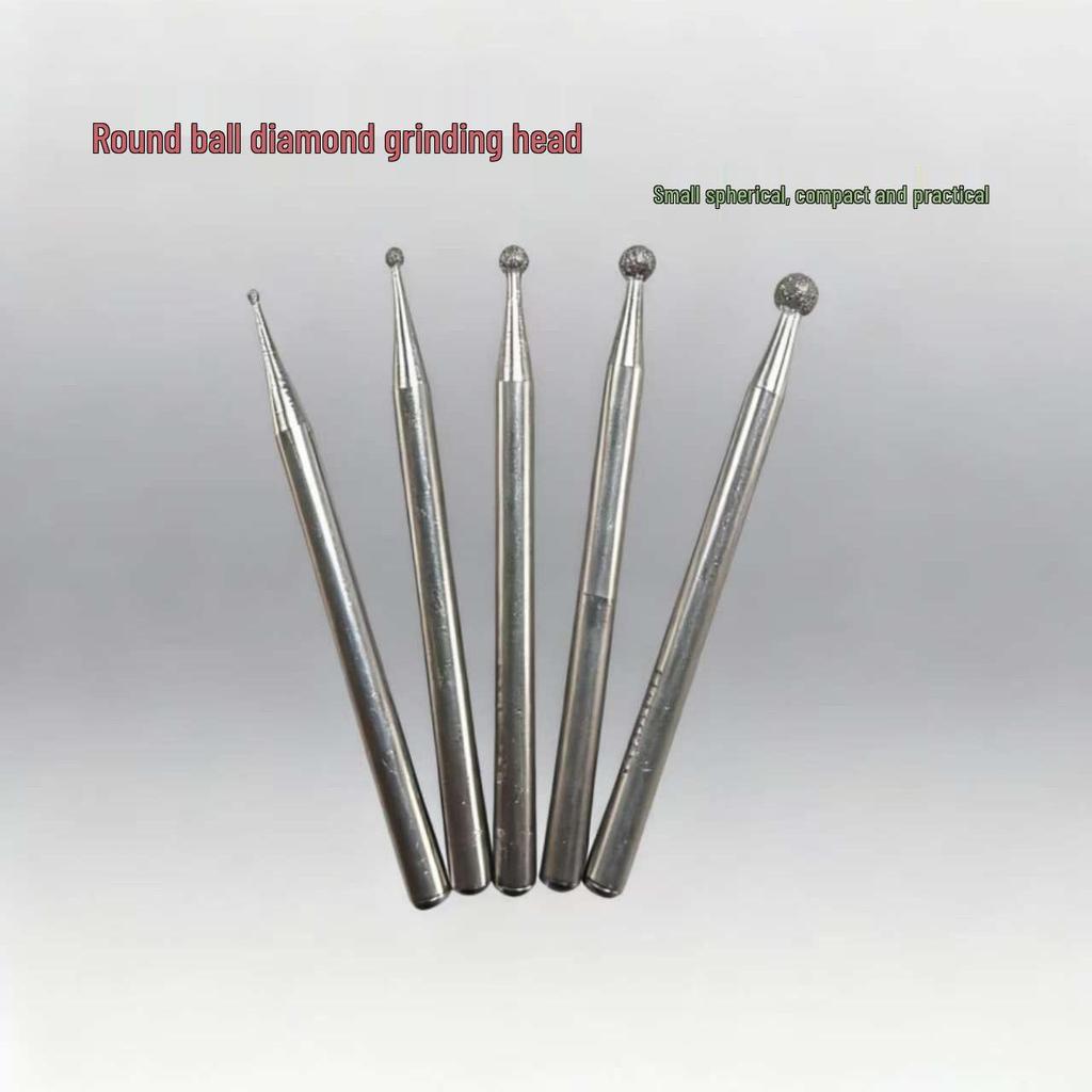 Diamond 3mm Shank Spherical Grinding Head for Jade Carving & Metal Mold Processing