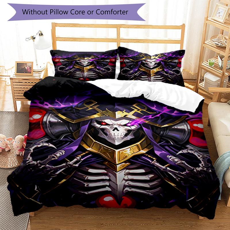3pcs Overlord Bedding Set Duvet Cover Closure Includes 1 Duvet Cover & 2 Pillowcases, Soft and Comfortable for All Seasons.