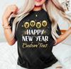 2026 Happy New Year Unisex Adult Cotton Shirts Couple Gold Glitter NYE Party Tee Fun Festival Graphic Simple Oneck Printed Tops