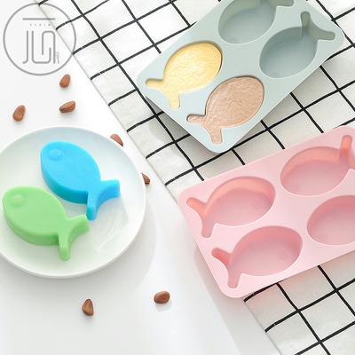 Stampo per torta di riso in silicone, stampo per torta, 4 stampi per cioccolato, pesce carino, stampo per sapone fatto a mano