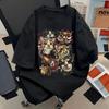 2026 New Street Art Cartoon Cat Collection Printed Plus Size Mens and Womens Cotton Short Sleeve Loose Crew Neck TShirts