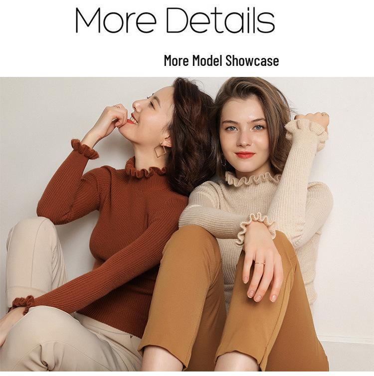 Women's Slim-Fit Ribbed Knit Sweater: Short, Base Layer Pullover for Autumn and Winter