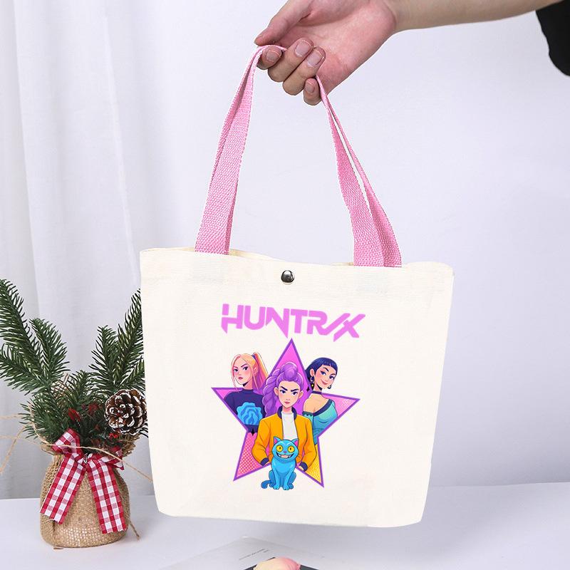 Anime Cartoon Print Student Commuting Trend Handbag Casual Lightweight Canvas Shoulder Bag