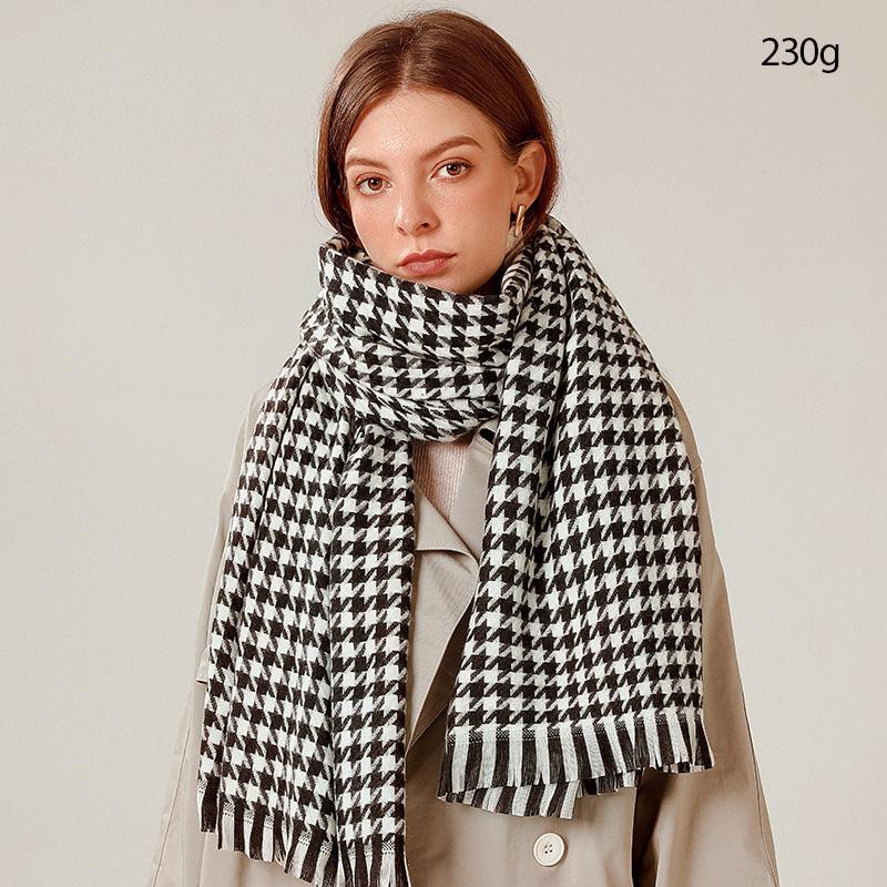 NEW Luxury Cashmere Women Plaid Scarf Winter Warm Shawl and Wrap Bandana Pashmina Long Tassel Female Foulard Thick Blanket